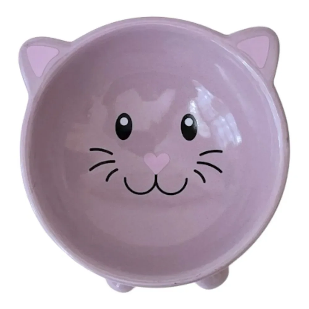 NEW NICE PAWS - Tilted Elevated Ceramic Cat Food/Water Bowl in Light Lavender
